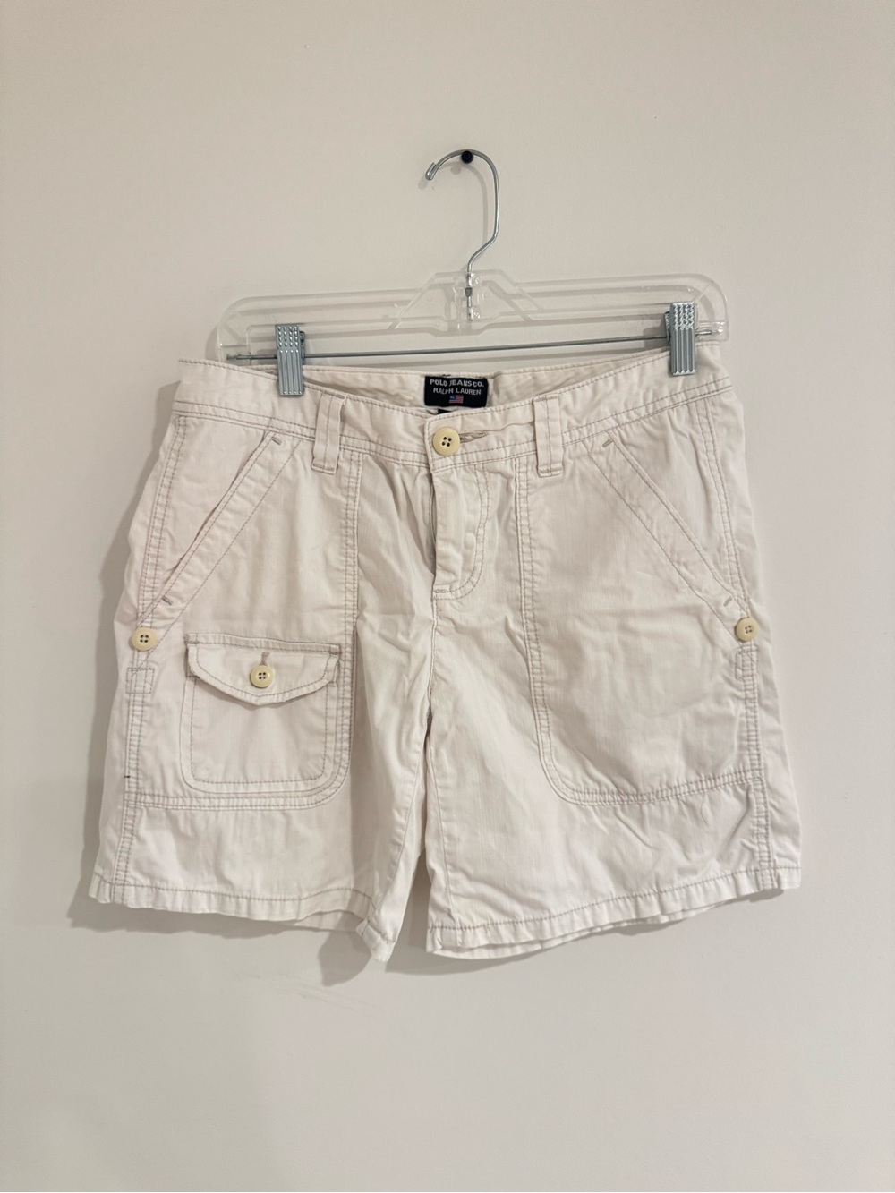 Polo by Ralph Lauren Women's Cream Cargo Shorts Size 6